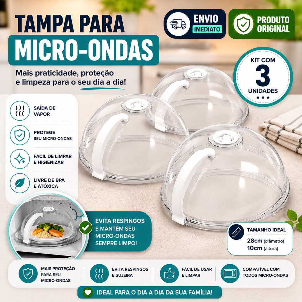 Tampa Para Microondas Protetor Alimentos Anti Sujeira Comida Com Válvula Alça De Plástico Pratos #b