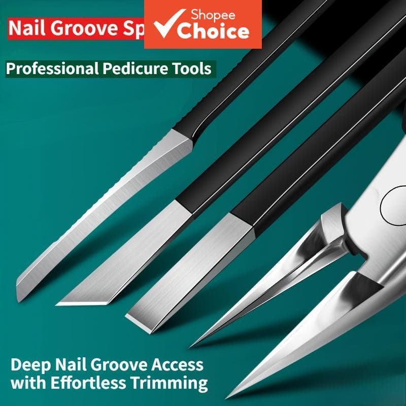 Conjunto Pedicure 4 peças, kit profissional de cuidados para unhas dos pés, preciso para unhas encravadas. Cabo