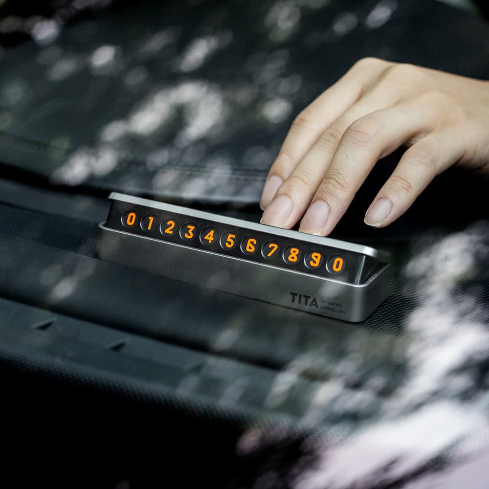 T ITA Sinal de estacionamento temporário para carro, placa de número de telefone em movimento, cartão de carro oculto, c