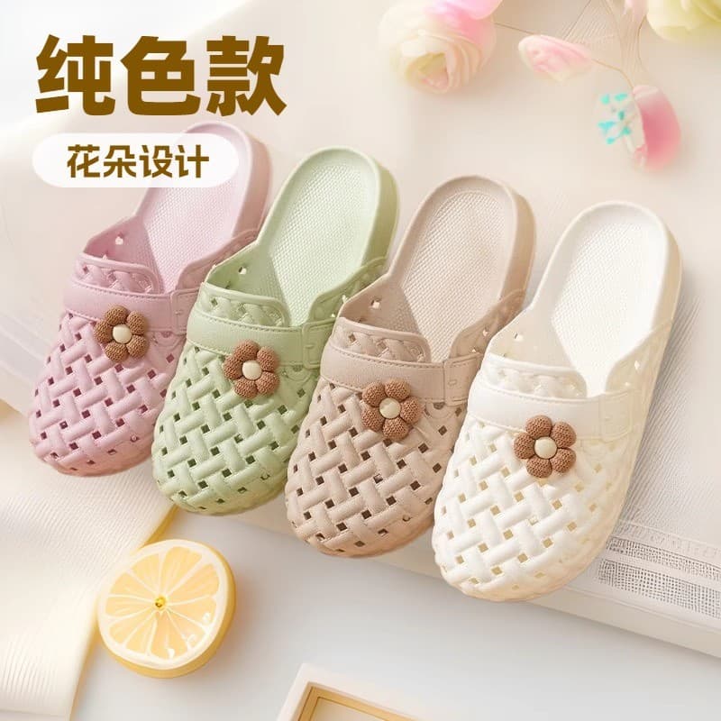 Buraco sapatos estudantes do sexo feminino versão coreana leve antiderrapante resistente ao desgaste Casual Toe-coberto