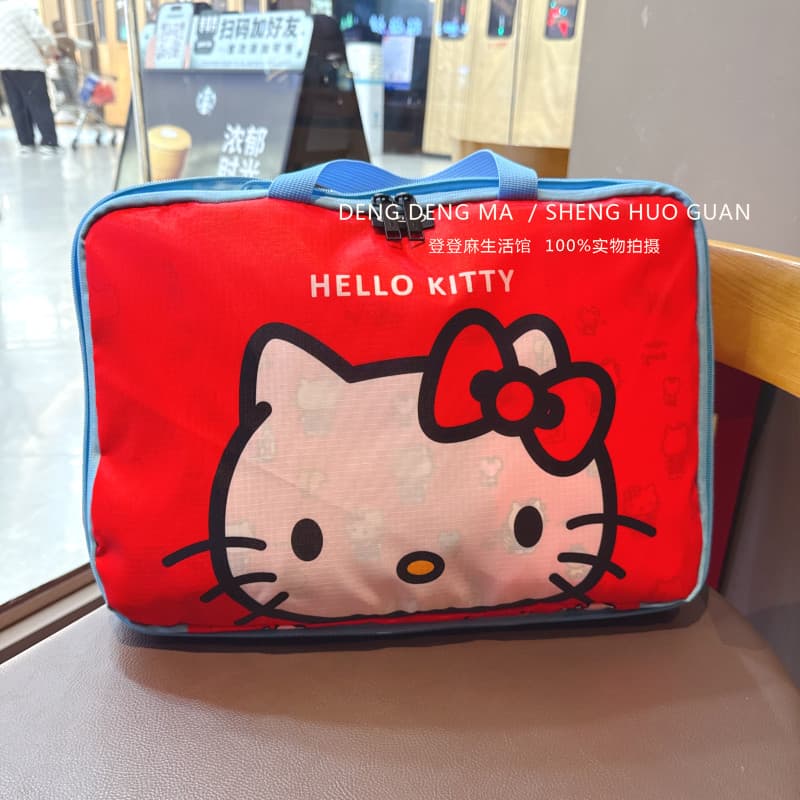 Japonês dos desenhos animados gato impressão dobrável saco de viagem mochila compressível roupas organizador saco de arm