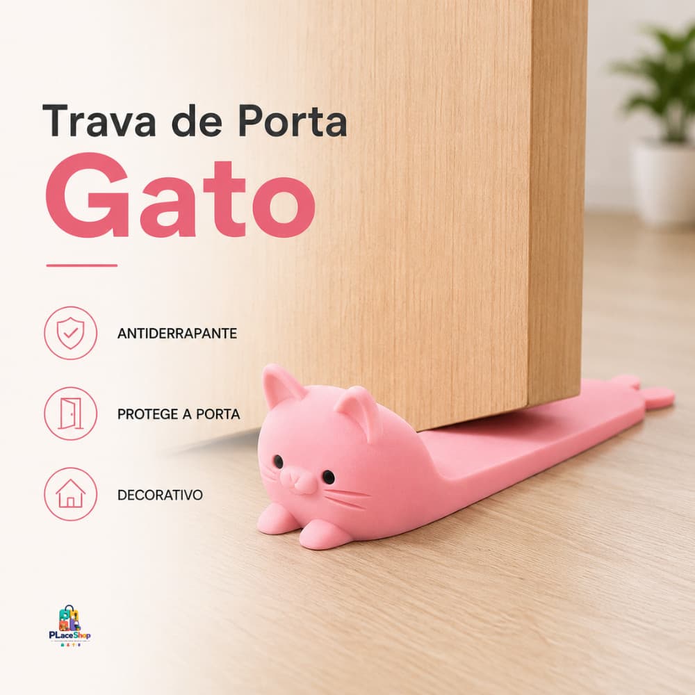 Trava de Porta Gato Batente Porta Peso Anti Deslizante Decorativo Casa Unidade ou Kit