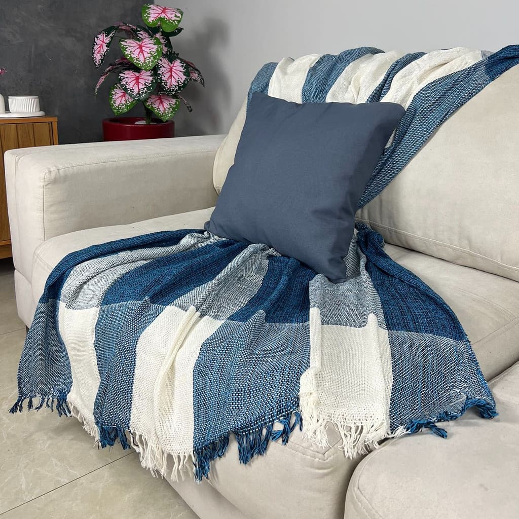 Manta Decorativa 210x120cm Protetora Para Sofá 100% Algodão Cores Variadas Capa de Colchão | AMORIM