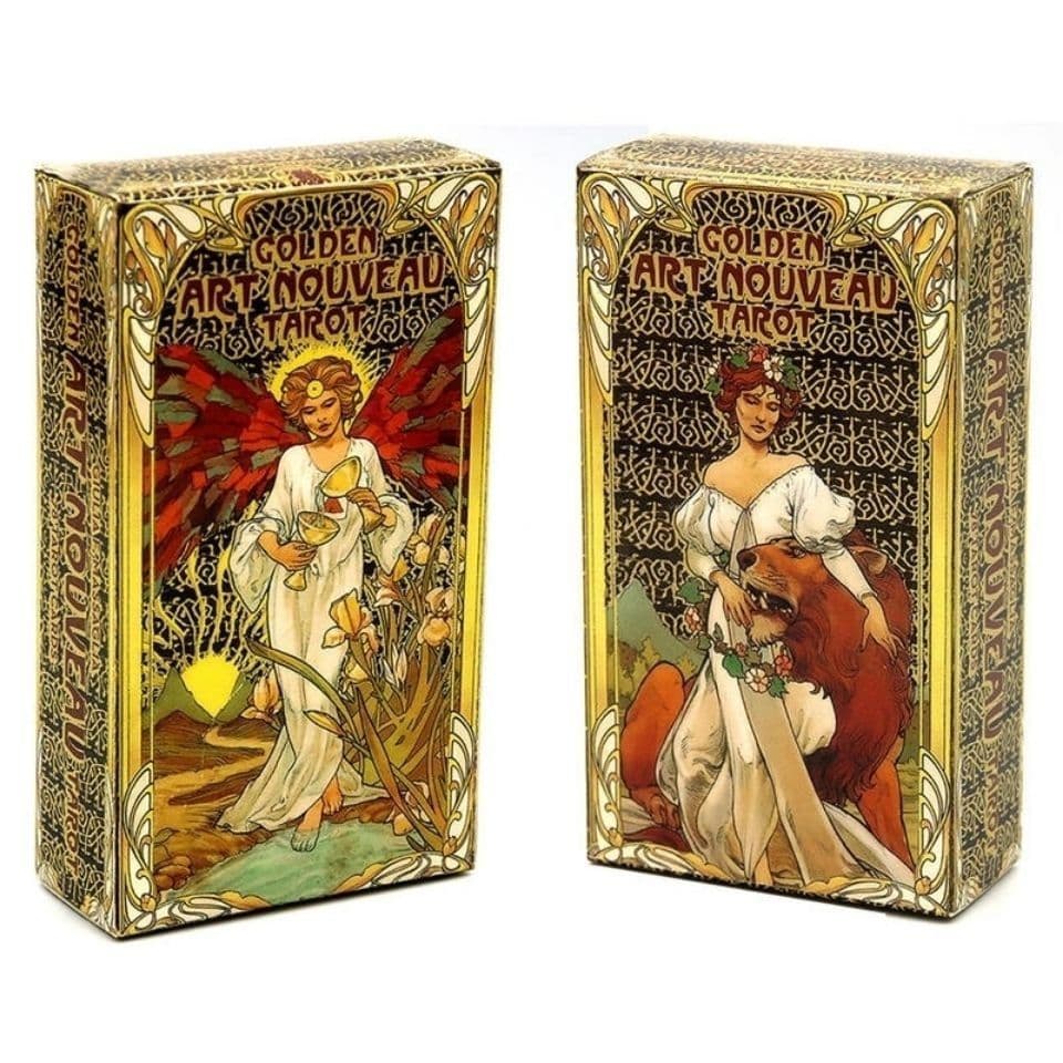 Cartas De Tarô Para Iniciantes , Inglês , Arte Dourada nouveau Jogo De Tabuleiro