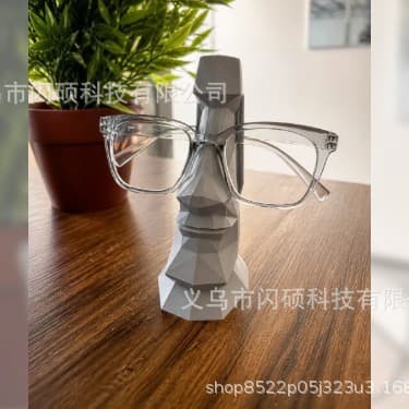 [Estoque pronto] Impressão 3D Geométrica Moai Óculos Armação Criativa Enfeites de Armazenamento de Mesa Engraçado Forma