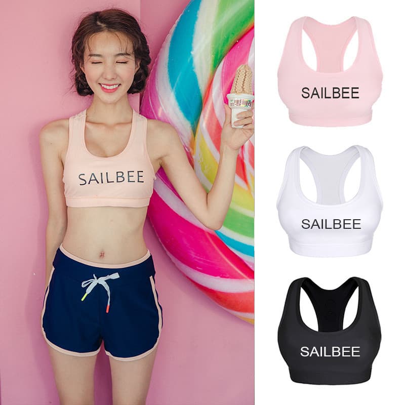 Coreano coreano terno de mergulho feminino Split roupa interior sem fio pequeno peito reunião de secagem rápida esportes