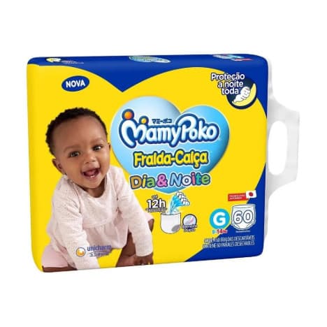Fralda Calça Mamypoko Dia&amp;noite G 60 Unidades