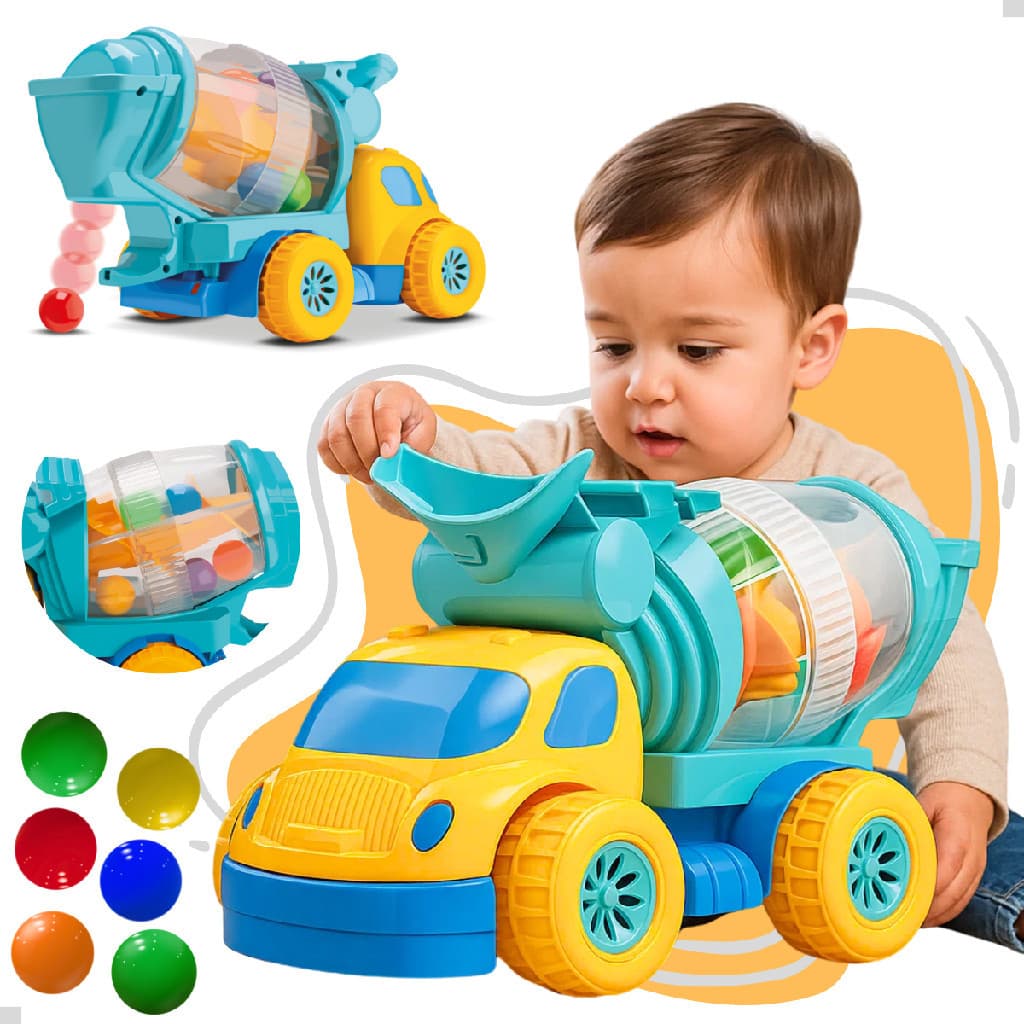 Caminhão Betoneira Infantil Brinquedo Interativo Educativo Bebês