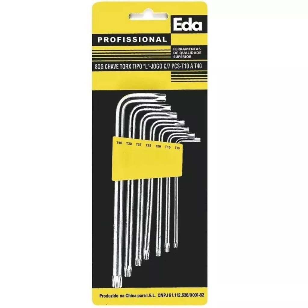 JOGO CHAVE TORX LONGA 7 PEÇAS EDA
