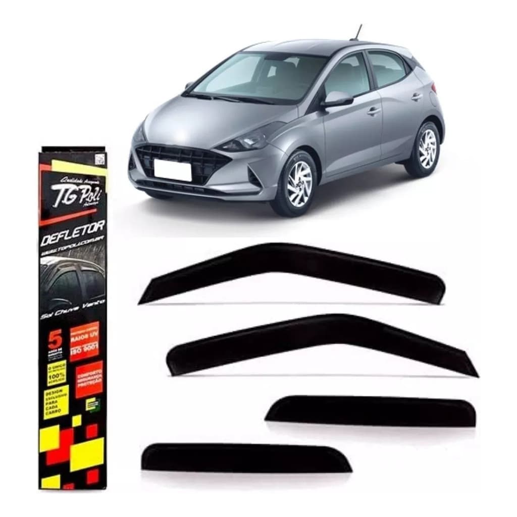Calha De Chuva Para Hyundai Hb20 Hatch 2020 A 2022 Defletor