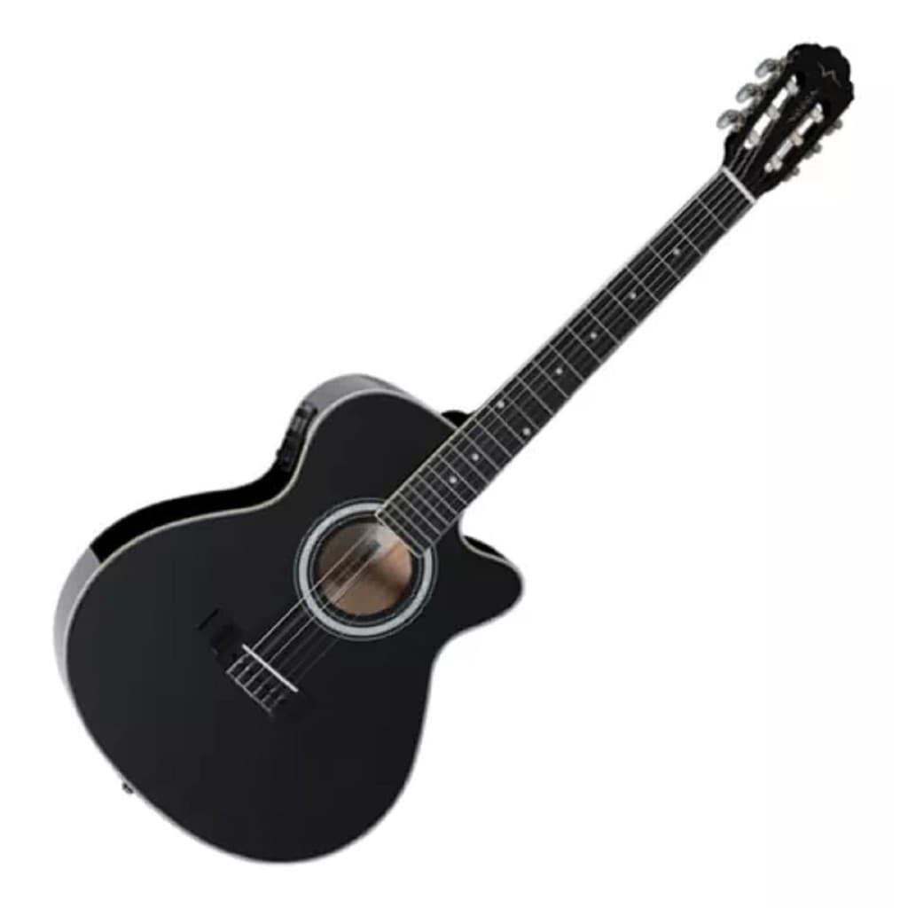 Violão Aço Elétrico Mini Jumbo Preto Vogga VCE330 BK