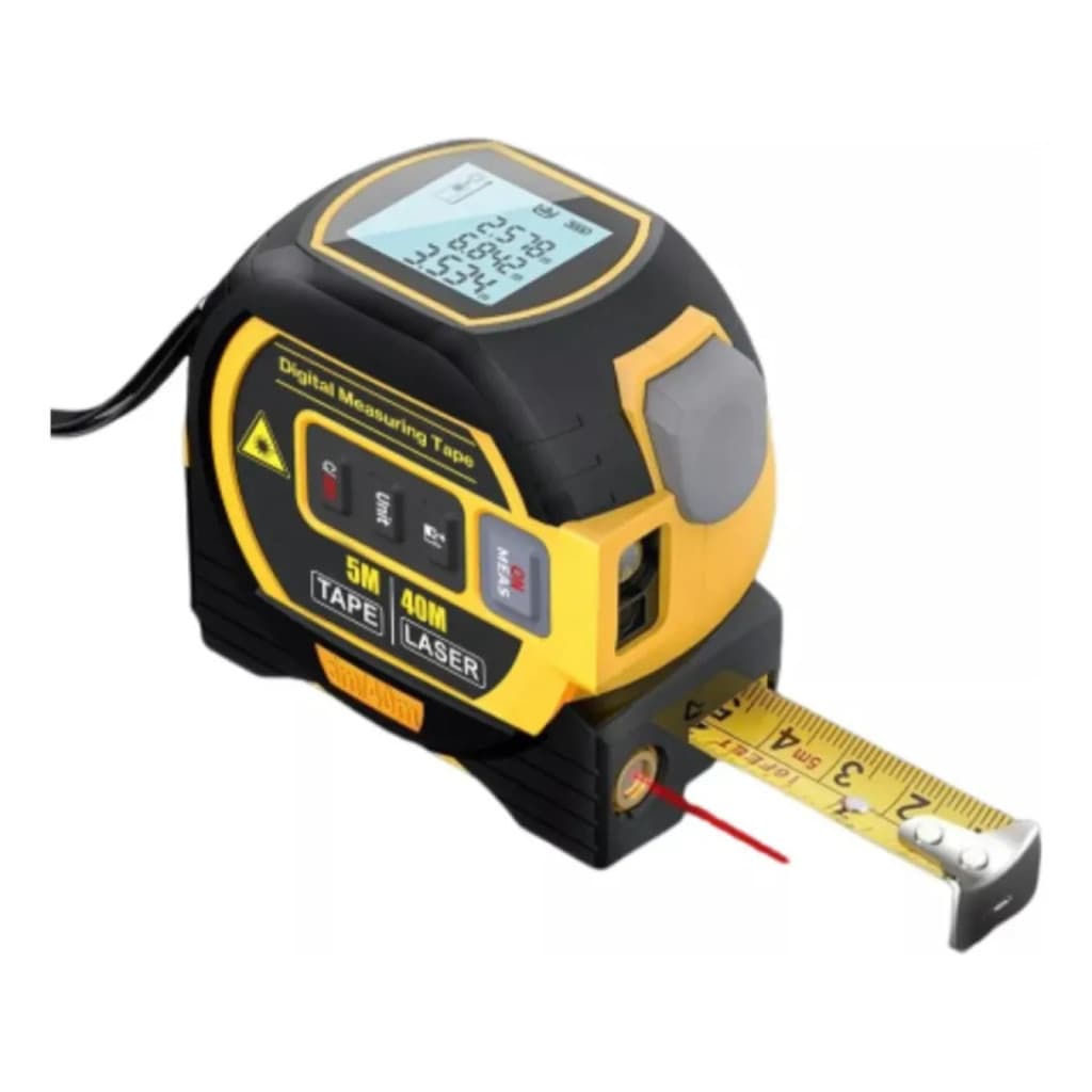 Trena Laser Digital 40M Fita Métrica Multifuncional 3 Em 1