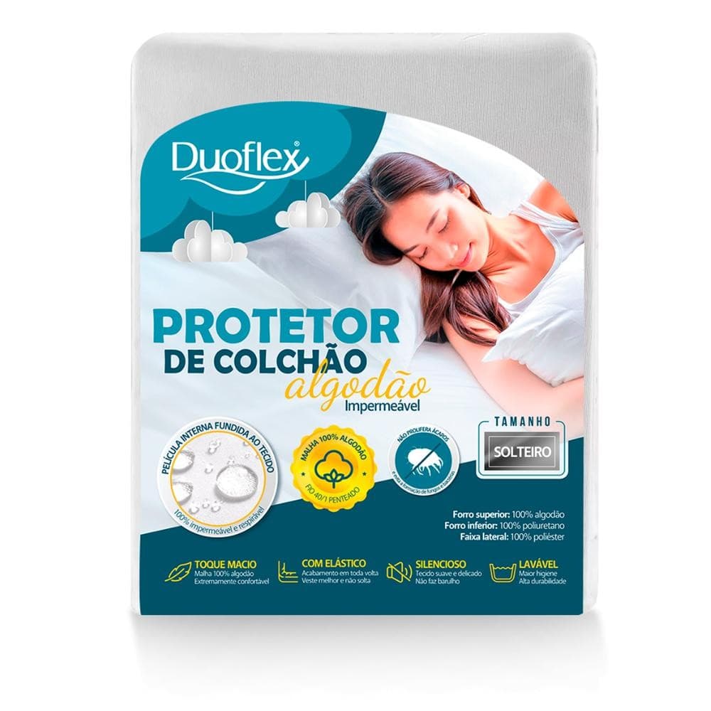 Protetor de Colchão Malha Algodão Impermeavel Solteiro 90cm x 1.,90MX30CM
