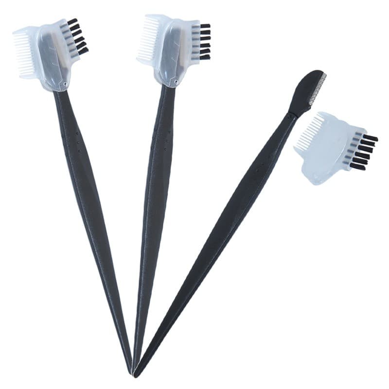 Kit 3 Navalhetes para Sobrancelha 2 em 1 Klass Vough com Pente e Escova