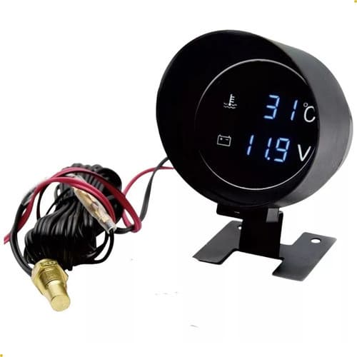 Voltímetro + Marcador De Temperatura Automotivo Universal