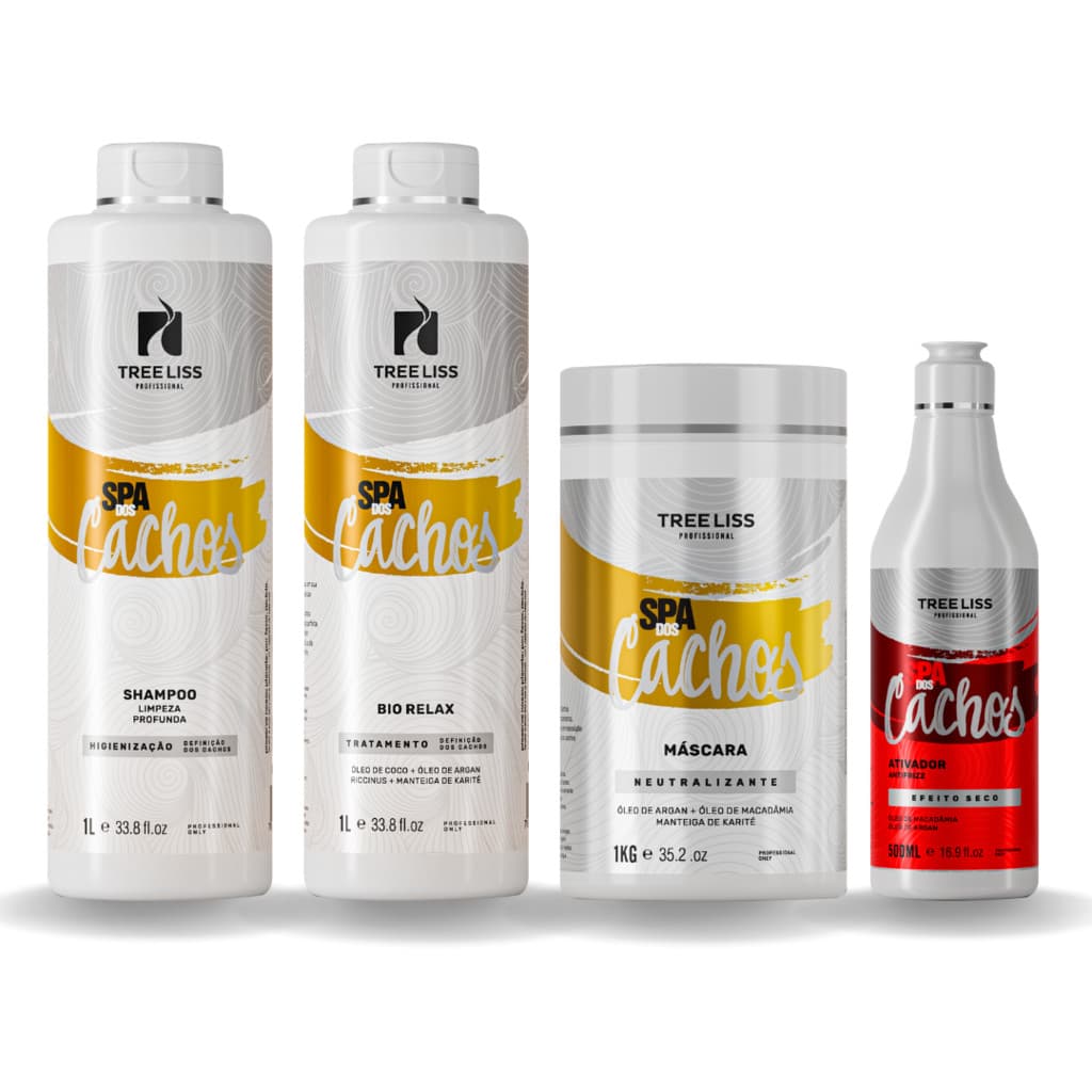 Kit Hidratação Spa Dos Cachos tratamento profissional 4 itens
