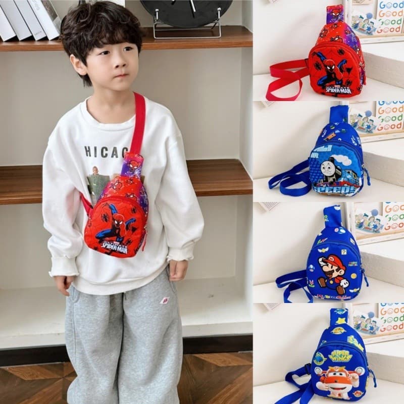 Meninos Meninas Sacos De Peito Crianças Portátil Bolsa De Ombro Moda Estilingue Mini Padrão Dos Desenhos Animados Moedas
