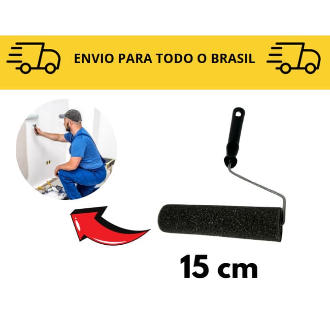 Rolo para pintura Esponja 15cm / rolo de pintura com cabo / acabamento pintura