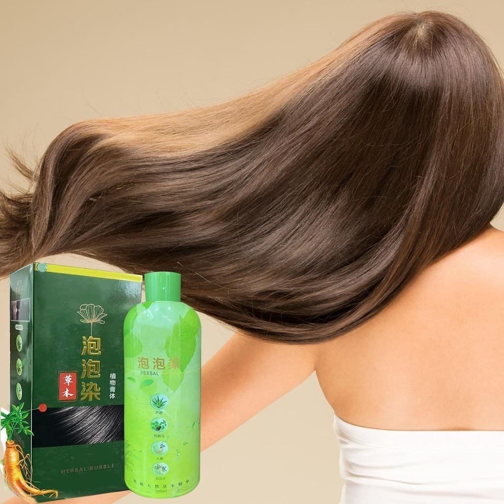 Tintura De Cabelo À Base De Ervas Três Em Um , Escura E De Longa Duração , Para Homens Mulheres ,