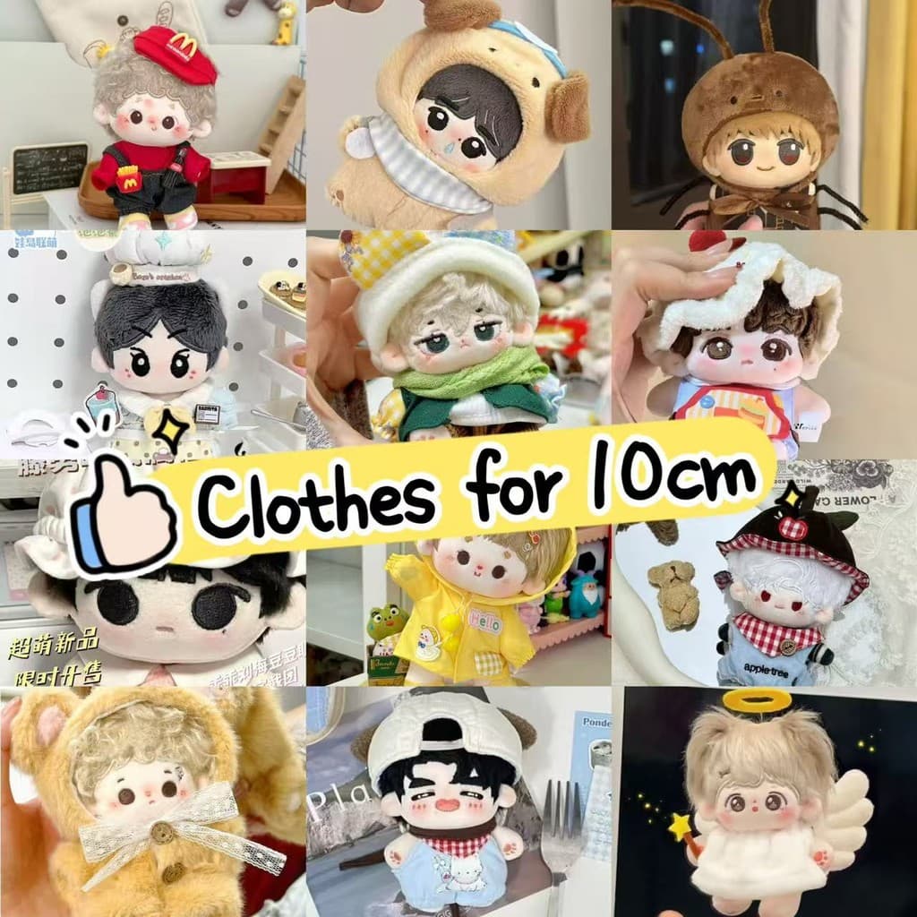 10cm Roupas de Boneca para Enhypen/Seventeen/Star Roupas de Boneca Brinquedo Acessórios de Boneca de Algodão Substituiçã