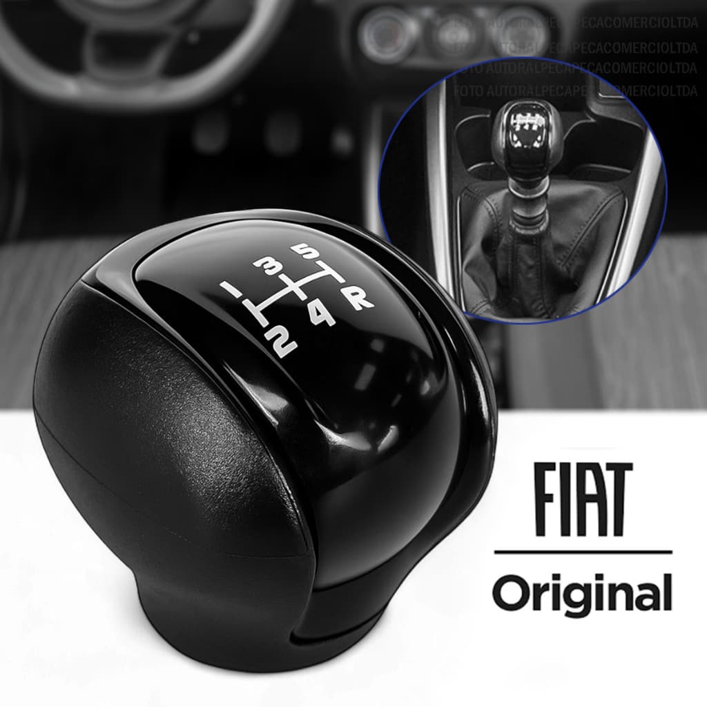 Bola Câmbio Manopla Marcha da Coifa Preta Original Fiat Argo Cronos Palio Siena Strada Uno Mobi Fiorino Adaptavel