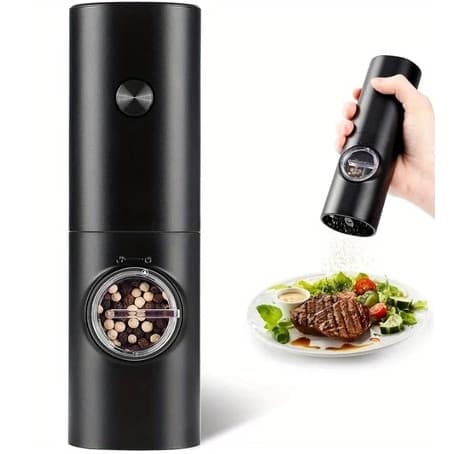 Moedor Elétrico De Sal Pimenta Temperos Condimentos Automático Com Ajuste de Moagem