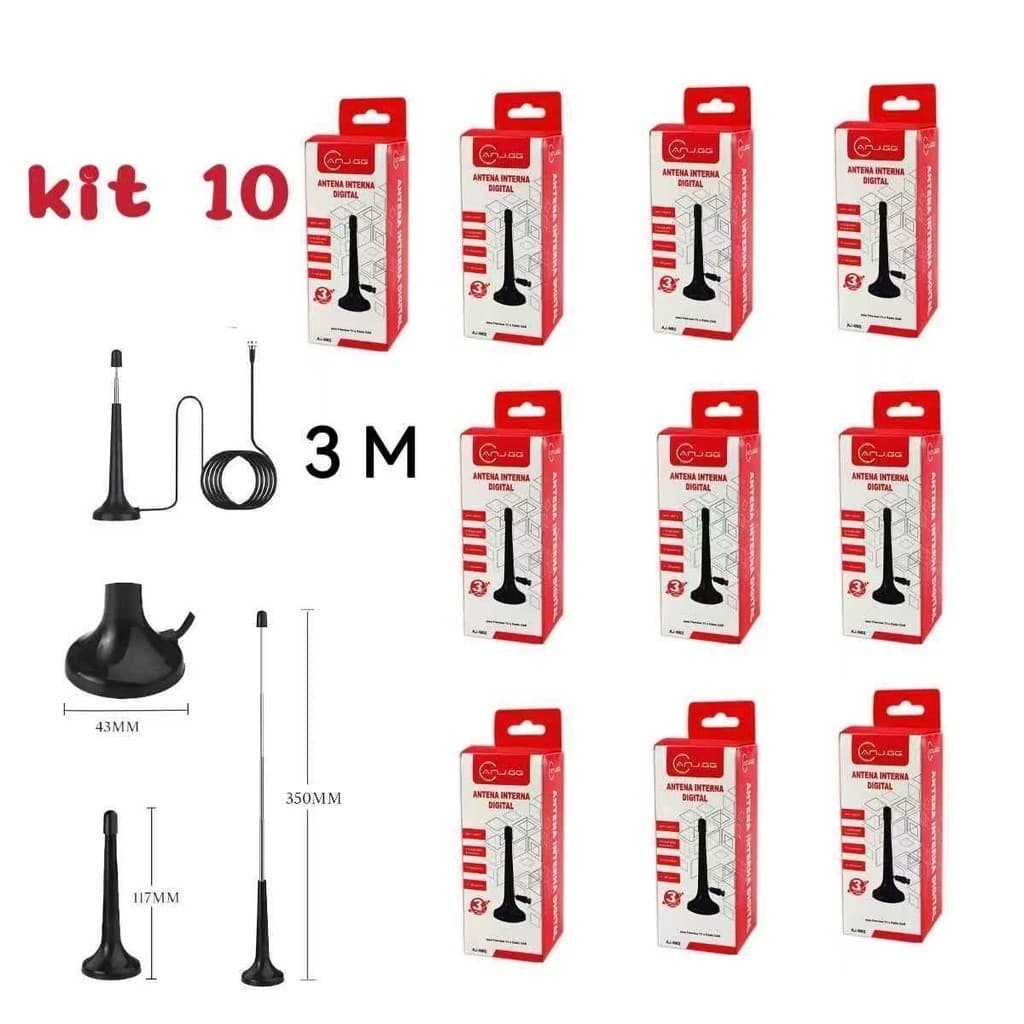 Kit 10   Antena Interna TV Digital Digital HDTV Dtv Tomate Mtv 3015 jorge