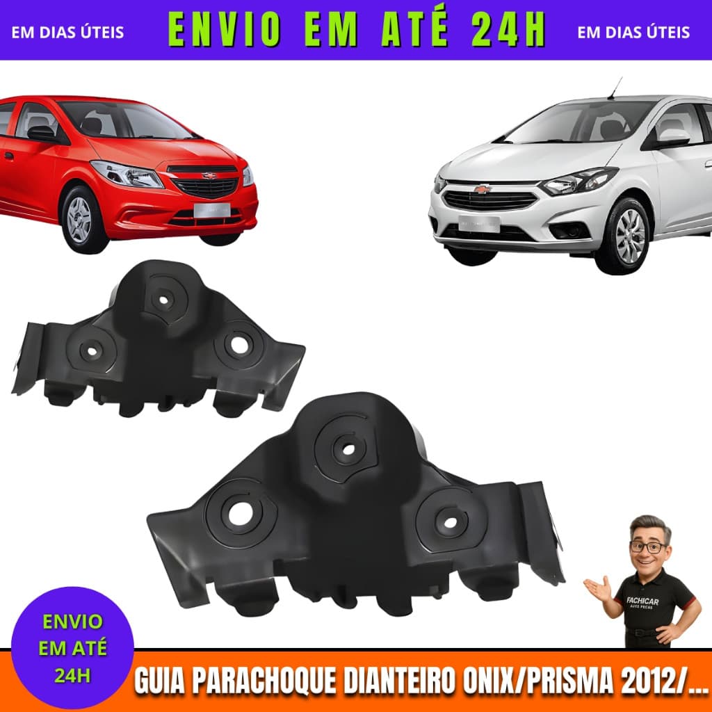 Par Guia Parachoque Suporte  Dianteiro Onix/Prisma 2012 a 2016