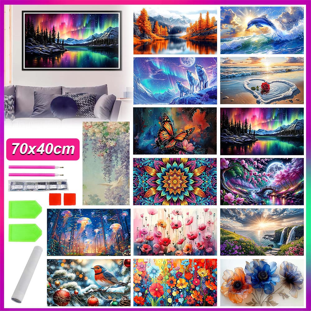 70x40cm Kits de pintura de diamante kits de pintura de diamante 5D para decoração de parede doméstica kits de arte