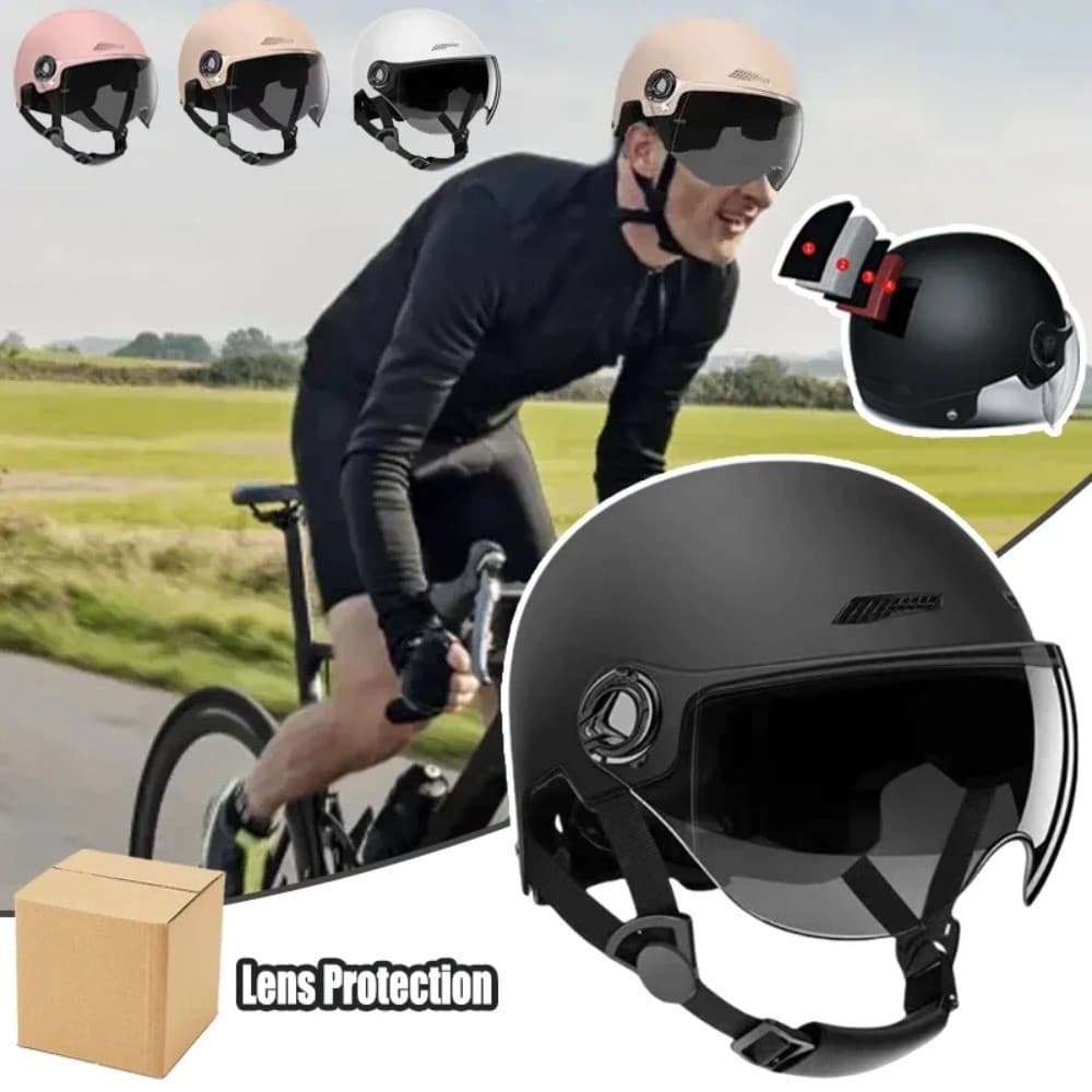Capacete De Bicicleta Seguro E Confortável Para Adultos , Leve , Com Óculos Motocicleta , Veículo Elétrico , Mountain Bi