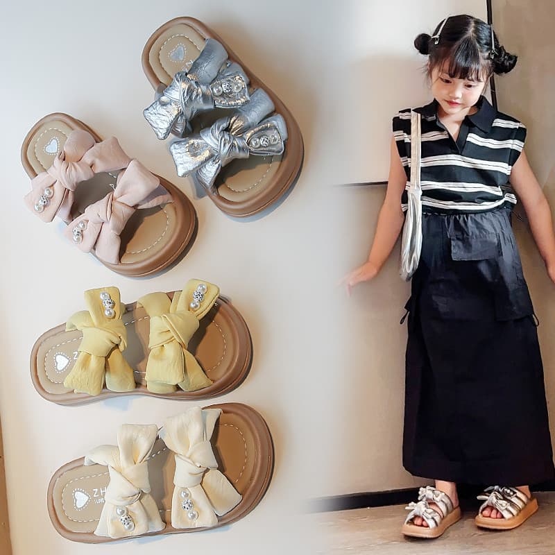 Meninas sandálias 2025 verão novo estilo sapatos infantis meninas princesa sapatos versão coreana médio grande crianças