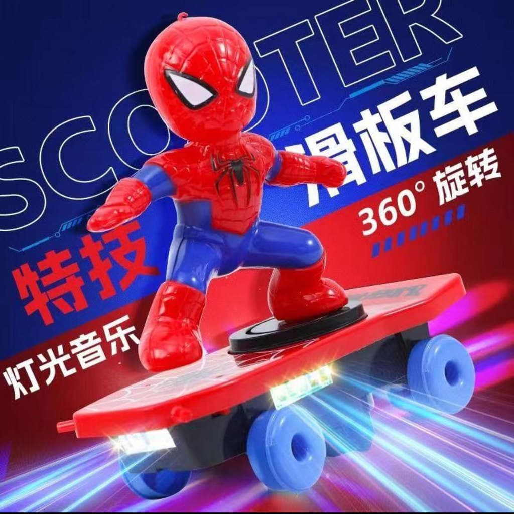 Qiangole Spiderman Stunt Rolling Scooter Elétrico Kelly Recarregável Menino Bebê Crianças Carro de Brinquedo