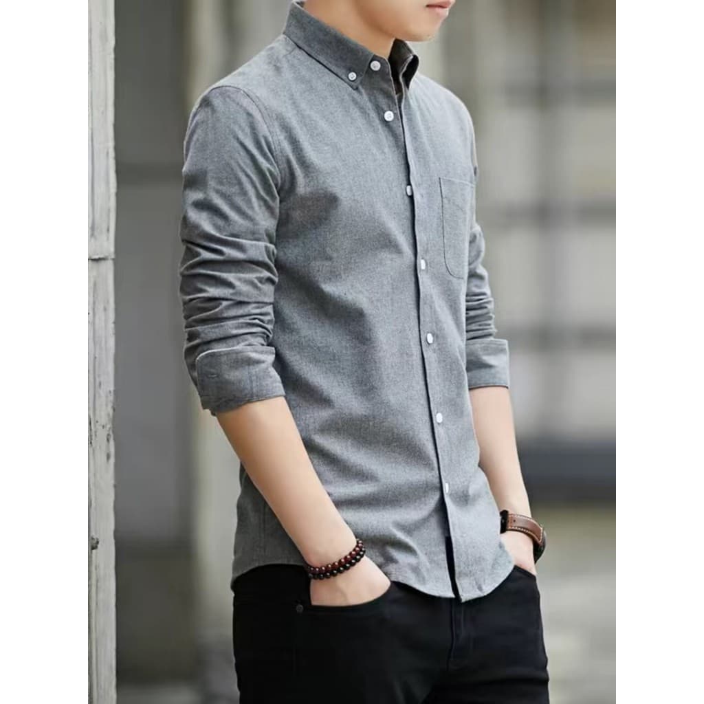 2024 primavera outono novo estilo camisa de manga comprida masculina outono fino-ajuste Street Wear bonito High-End Casu