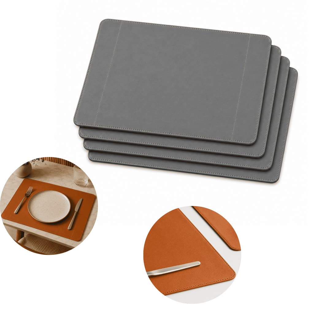 Kit Jogo Americano Mesa Posta Sousplat Cinza Claro
