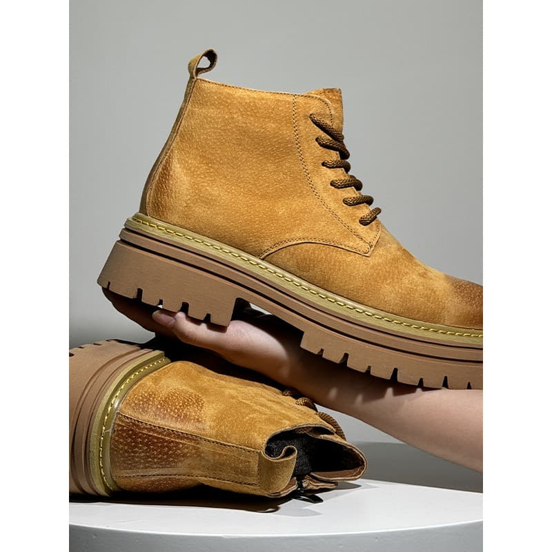 Martin botas masculinas de couro genuíno rosa europeu americano Retro baixo-Top botas curtas masculino High-End verão Mi