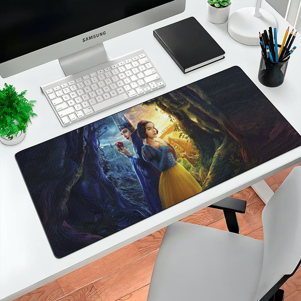 MousePad Gamer Branca De Neve 80x30 Deskpad Gamer Grande Disney Premium Personalizado Grande RGB Anime