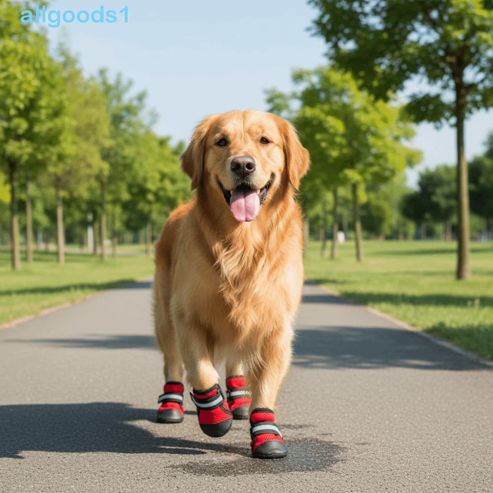 ALLGOODS 4 Unidades/Conjunto Sapatos De Malha Para Cães , Tiras Reflexivas Antiderrapantes , Capa De Sapato Animais De E