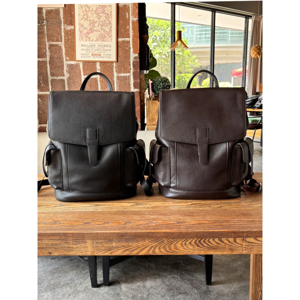 Lobo estrada couro genuíno primeira camada mochila de couro negócios Commuter mochila grande capacidade simples High-End