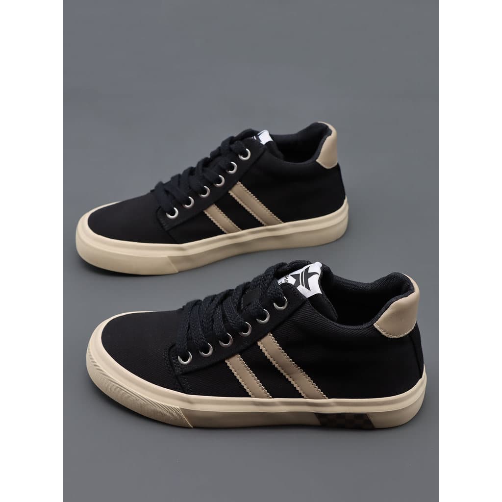 Sapatos de lona masculinos primavera outono respirável novo estilo All-Match rendas sola macia médio principal topo sapa