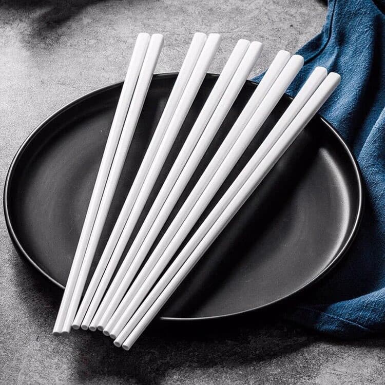 Pauzinhos de cerâmica de Jingdezhen para uso doméstico, 6 pares, resistentes a altas temperaturas, anti-deformação, uten