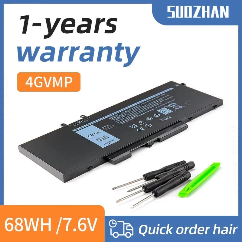 SUOZHAN Baterias De Íon De Lítio Bateria Portátil 4GVMP 7.6V 68Wh Para Dell Latitude 5400 5500 Precisão 3540