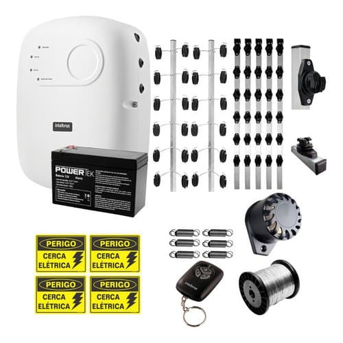 Kit Cerca Elétrica Intelbras Industrial 12 Metros 2 Cantos