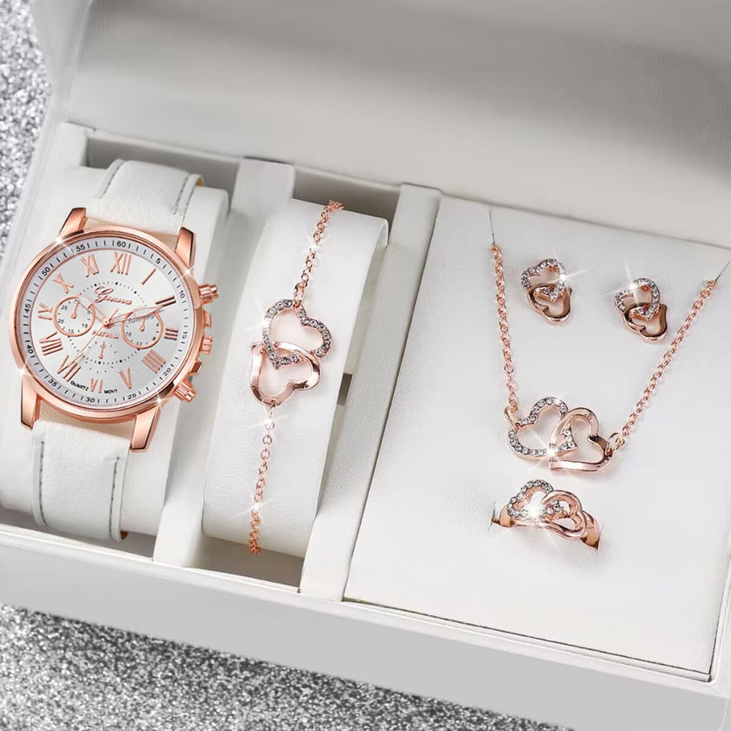 Venda direta de relógio de pulso feminino com pulseira, relógio de quartzo Geneva com pulseira, relógio de casal elegant