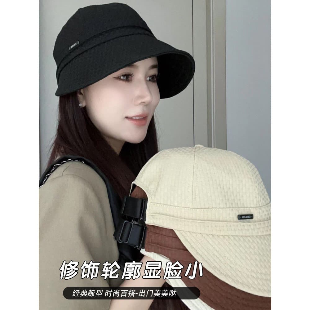 Zhao Lusi Mesmo Estilo Chapéu Feminino Novo Estilo Versão Coreana All-Match Face-Olhando Pequeno Chapéu de Sol Circunfer