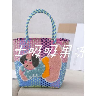 26 saco de viagem Dachshund cão lancheira saco tecido à mão cesta de vegetais senhoras bolsa grande capacidade sacola