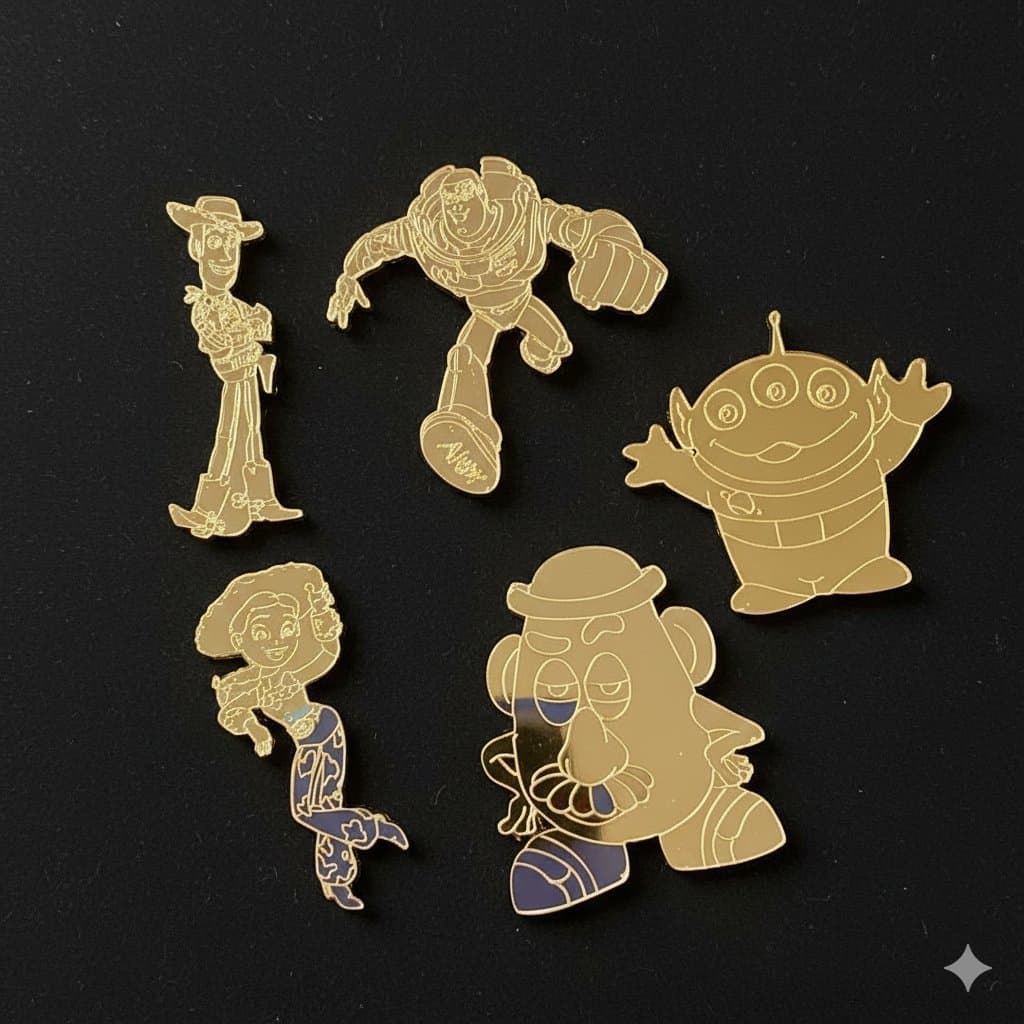 Aplique em Acrílico Dourado Espelhado Toy Story 4 cm  - Para lembrancinhas e Artesanatos em Geral