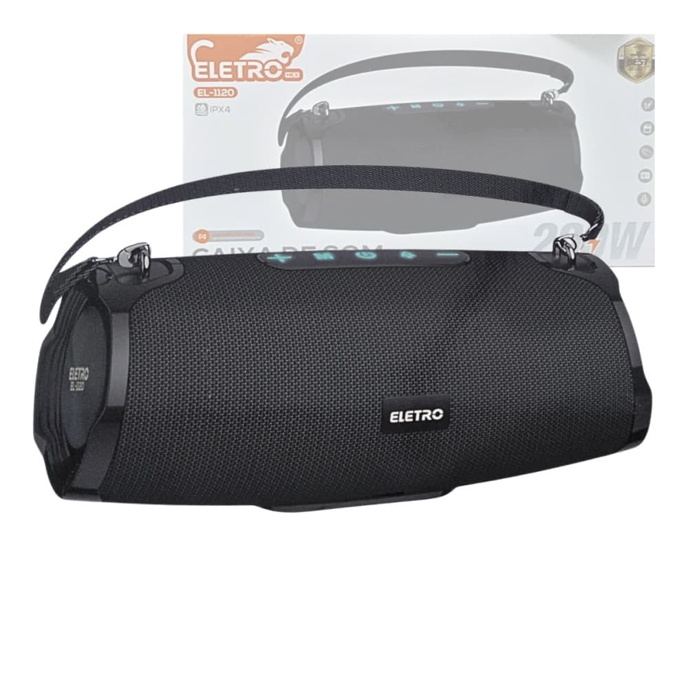 Caixa Som Bluetooth Portátil LED 200W Prova D agua EL-1120