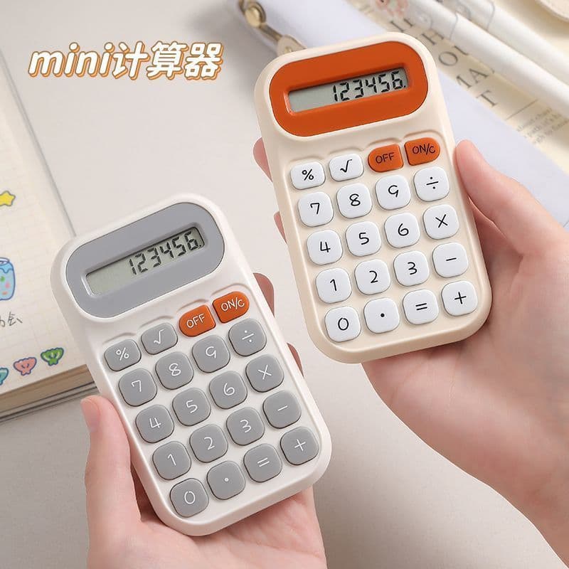 Calculadora pequena, silenciosa e de alta qualidade estética para uso em escritórios, calculadora para estudantes, conta