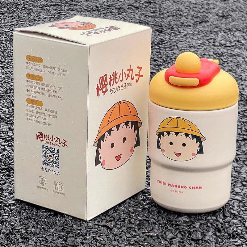 Cereja Maruko copo térmico de café menina de alto valor pequeno portátil bonito copo de beber direto feminino novo estil