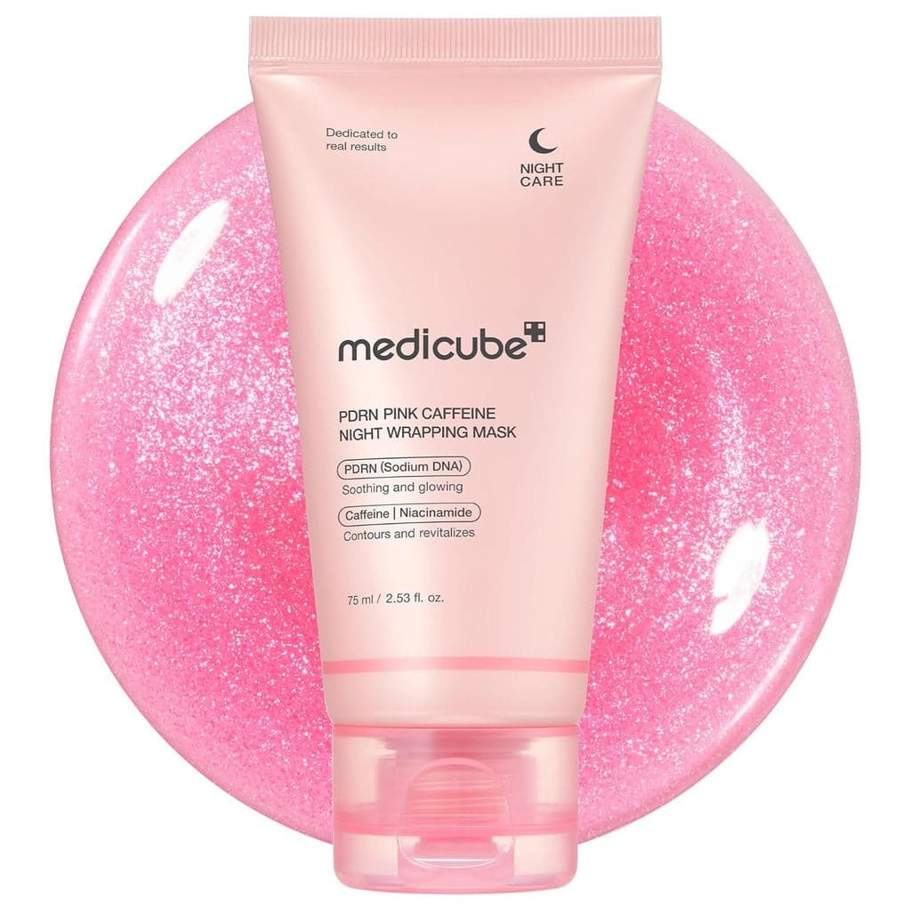 Máscara Facial Leve de Alta Qualidade Glass Skin Medicube WrappingMask PDRN Cafeína Overnigeel Off | Firmeza, Redução de